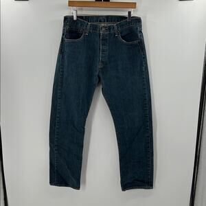 Levi's Mens 501 Straight Leg Jeans - Dark Wash - 34